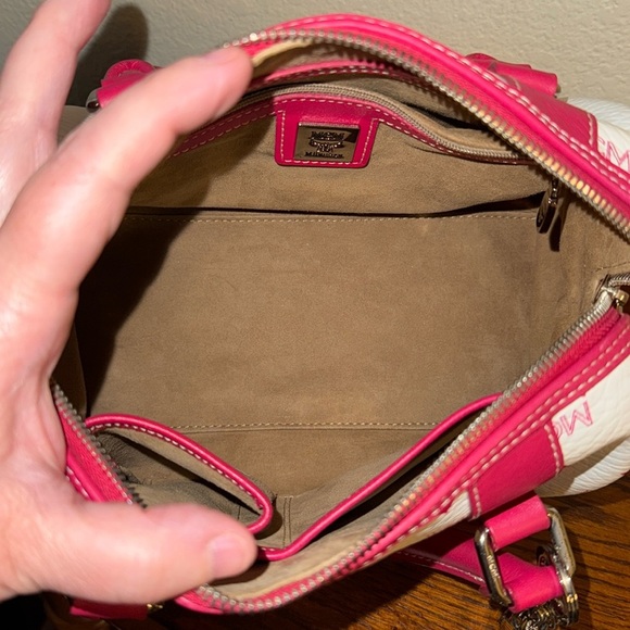 MCM Authentic mini pink white bag Boston - Picture 2 of 16